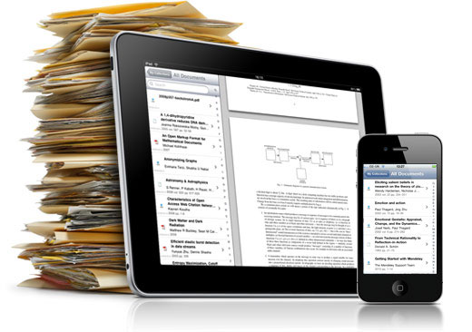 Reading papers on an iPad and an iPhone